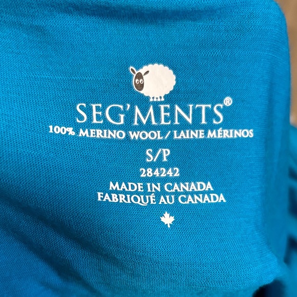 Segments Women's Blue Short Sleeve Tee Merino wool - Picture 2 of 2